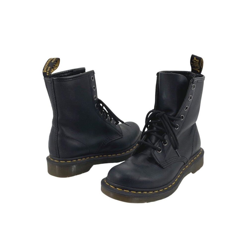 Dr. Martens 1460 Pascal Black Leather Combat Lace-Up Boots Womens Size 6 Grunge